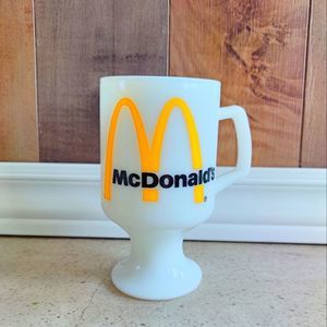 Vintage Mc Donald's Pedastal Milk Glass Mug